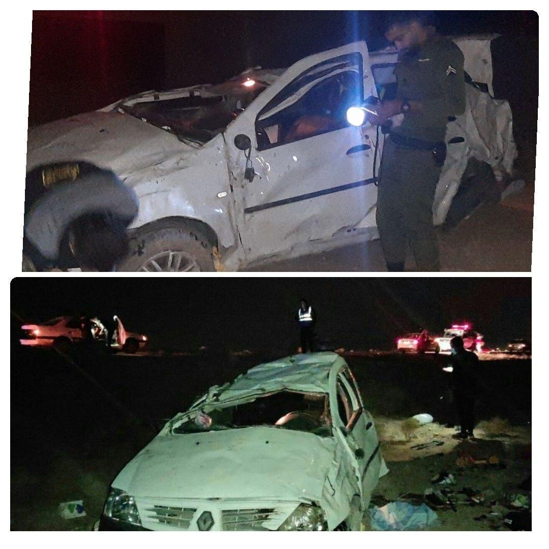 واژگونی سواری ال 90 در بادرود با سه کشته و مجروح